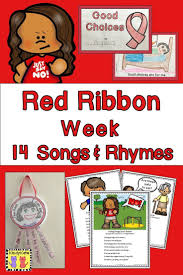 Red Ribbon Week Songs And Rhymes Red Ribbon Week Red Ribbon Kindergarten Worksheets