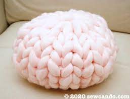 Maybe you would like to learn more about one of these? Sew Can Do Easy Project Love Hand Knit Round Pouf Pillow