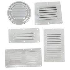 Stainless steel sheet extractor fans vent covers air vent building materials round windows metal brushes flat. West Marine Stainless Steel Louvered Vents West Marine