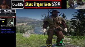 Skunks are another common creature you'll see in many locations, though if you need one fast then take a look in and around strawberry, ringneck creek in northwest lemoyne, or van horn. Rdr2 Crafting Skunk Boots Youtube