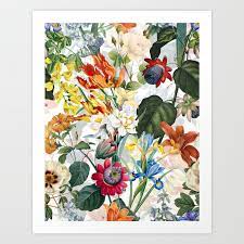 See more ideas about botanical prints, botanical, botanical illustration. Vintage Shabby Chic Tropical Botanical Flower Garden Art Print By Vintage Love Society6