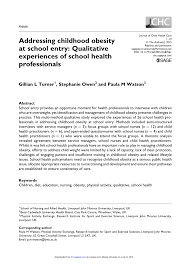 Pdf Addressing Childhood Obesity At School Entry