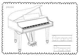 This free printable is a sample of the version available in the color in my piano shop for $8. This File In Pdf Form Contains 7 Keyboard Musical Instruments Trace And Coloring Pages Each Page Contain Learn Piano Keyboard Lessons Music Class Worksheets
