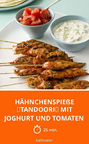 Hahnchenspiesse Tandoori Mit Joghurt Und Tomaten Rezept Hahnchenspiesse Rezepte Hahnchen