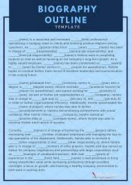 Biography Sample For Students Want To Know How A Biography Outline Template Looks Like Check It On This Site And Find More Now Http Writing A Biography Writing A Bio Autobiography Writing