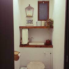 バス トイレ トイレ 賃貸 トイレタンク隠し diy つっぱり棒棚 などのインテリア実例 2016 03 05 23 50 46 roomclip ルームクリップ 収納 アイデア インテリア トイレタンク