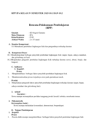 Rpp k13 ips kls 4 sd. Rpp Ipa Kelas Iv Semester 2 Kd 10
