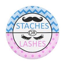 Staches Or Lashes Gender Reveal Party Paper Plates Zazzle Com Paper Plates Party Gender Reveal Party Reveal Parties