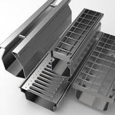 Lunghezza 1000 mm, larghezza 260 mm, altezza 275 mm sezione di drenaggio 319 cm2. Canaline Caditaie Grigliati In Acciaio Inox