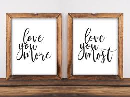 Printable Wall Art Love You More Love You Most Farmhouse Decor Home Decor Rustic Decor Nursery Decor Love Wall Decor Nursery Art Bedroom Wall Printables Bedroom Signs Rustic House