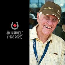 John Rumble (1933-2023) Equestrian Canada mourns the loss of John Rumble,  of Schomberg, ON, a dedicated advocate for horses and sport, who has passed  away at the age of 90. Rumble's love