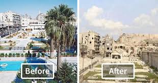 The international community has taken a number of steps aimed at. 28 Before And After Pics Reveal What War Did To The Largest City In Syria Bored Panda
