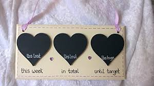 Handmade Pretty Shabby Chic Weight Loss Countdown Total Target Chart Sign Plaque Slimming World Diet