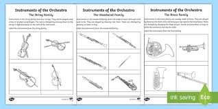20 peter and the wolf printables. Orchestra Instruments Worksheets Teacher Made