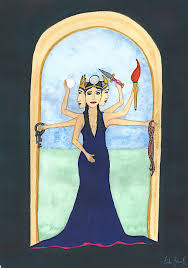 Hekate Triple Moon Goddess by Linda Gemmill