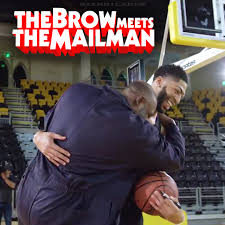 The Brow meets The Mailman: Anthony Davis pranked by Karl Malone