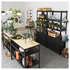 Ikea Bror Black Shelving Unit With Cabinets In 2020 Pine Plywood Home Ikea