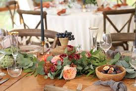 Long Table Centerpieces Blush Floral Design Fall Garland Centerpiece With Fruit And Flowers Table Centerpieces Long Table Centerpieces Long Table