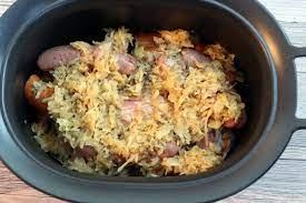 Slow Cooker Pork, Sauerkraut, And Sausage Recipe