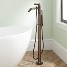 Napier Freestanding Tub Faucet And Hand Shower In Oil Rubbed Bronze Signature Hardware Tub Faucet Clawfoot Tub Faucet Bathroom Faucets