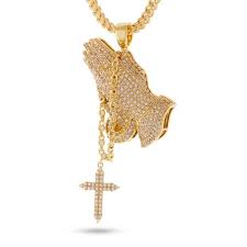 It is commonly carried by the clergy. Drakesboutique King Ice 14k Gold Plated Rosary Praying Hands Necklace Nkx12776