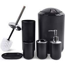 Looking for a good deal on canister lid? Amazon Com Cerbior Bathroom Accessories Set 6 Piece Bath Ensemble Includes Soap Dispenser Toothbrush Holder Toothbrush Cup Soap Dish For Decorative Countertop And Housewarming Gift Black Home Kitchen