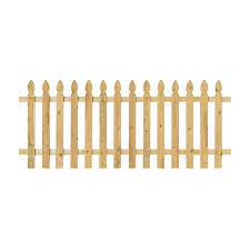 3 1 2 Ft X 8 Ft Pressure Treated Pine Spaced French Gothic Fence Panel With 2 In X 4 In Backer Rails 400970 The Home Depot Fence Panels Wood Fence Cedar Paneling