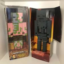 Minecraft 8 5 Inch Figures Zombie Pigman Wither Skeleton Set Of 2 Minecraft Playing Game Minecraft Mini Figures Pigman Minecraft