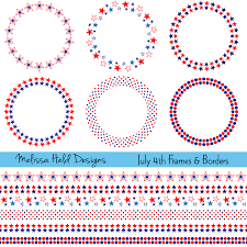 July 4th Frames And Borders Border Pattern Dot Painting Circle Frames