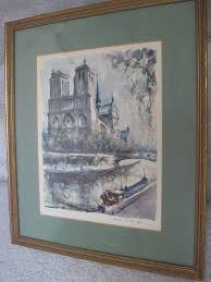 Mine is a fairly impressionistic style of a watercolour painting technique, where detail is less important than a sound composition, good atmosphere and a bit of verve and directness. Marius Girard Signed Watercolor Notre Dame Paris France Framed Ronsusser Com