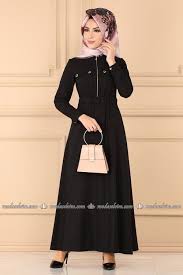 Modaselvim Elbise Beli Lastikli Tesettur Elbise 4288bs198 Siyah Elbise Urunler Siyah