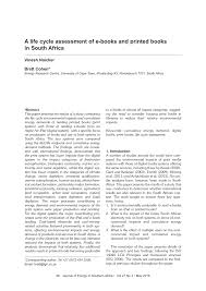 Pdf A Life Cycle Assessment Of E Books And Printed Books In South Africa