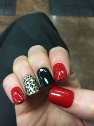 Beautiful Black And Red Nail Ideas Red Black And Gold Leopard Print Nails Leopard Print Nails Nails Red Nails