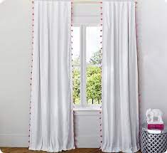 Pom Pom Trim Curtains Blackout Panels Kids Curtains Custom Drapes