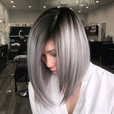 Silver Gray Balayage Metallic Hair Metallic Hair Color Silver Metallic Hair Color