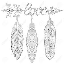 This tutorial shows you how to create custom wall decor from your finished coloring pages! Bohemian Arrow Hand Drawn Amulet Wih Word Love And Feathers Esoteric Decor For Adult Coloring Pages Art Therapy Ethnic Patterned T Shirt Print Boho Chic Style Doodle Illustration Tattoo Design Royalty Free Cliparts