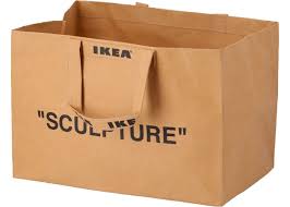 Virgil Abloh X Ikea Markerad Large Bag Brown In 2020 Large Bags Carrier Bag Large Bag