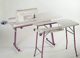 Fine banquet tables, the inexpensive, collapsable kind, are very convenient for quilters because you can place two together for layering and pinning your. Sewezi Grande Table Table Sewing Room Organization Sewing Machine Tables