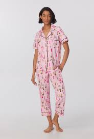 Pretty In Pink Short Sleeve Classic Stretch Jersey Cropped PJ Set - Bedhead  Pajamas