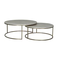 Classical design, solid, strong and comfy. Elle Round Nest Coffee Table White Brass Ash Road
