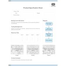 The spec sheet is used in any industry that deals with the building or constructing something. Product Specification Sheet Example