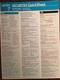 Series 7 Dump Sheets Series 7 Exam Financial Education Study Tools