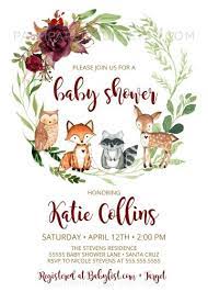 Woodland Baby Shower Invitations Digital Download Gender Neutral Fall Invites Forest Animals Instant Download Animal Baby Shower Invitations Woodland Animal Baby Shower Invitations Woodland Animal Baby Shower