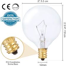 Chandeliers, bathroom lighting, pendants, ceiling lights 2700k Warm White Dimmable Simba Lighting Small Globe G16 5 Round Bulb 60w E12 Candelabra Base Clear Glass 110v 120v Ceiling Fan Light 10 Pack For Chandelier Wall Sconce Decorative Vanity Lights Incandescent