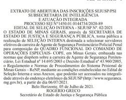 O edital está abaixo com seus devidos anexos. Edital 2021 Para O Cope Mg Sistema Prisional De Mg Amafmg