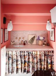 (homeco/ syroco) i saw a home interior picture on pinterest and laughed at how ugly it was. Beata Heuman London Home Interior Designer Coral Pink Powder Room Marbled Paper Fabric Seashell Sconces Katie Considers