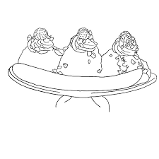 Ice cream sundae clipart black and white. Favorite Banana Split Coloring Pages Best Place To Color