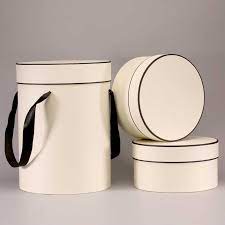 Hat Boxes Cream Black Round Set Of 3 Large Wholesale Dutch Flowers Uk