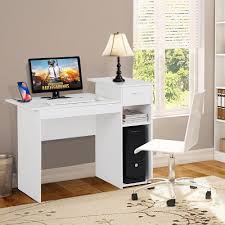 Awe Inspiring Small Computer Desk With Printer Shelf White Computer Desk Computer Desks For Home Computer Desk