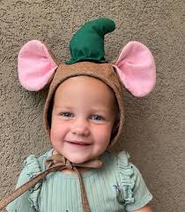 Mouse Costume Hat/ Linen Mouse Hat/ Mouse Hat With Bloomers/mouse Halloween  Hat